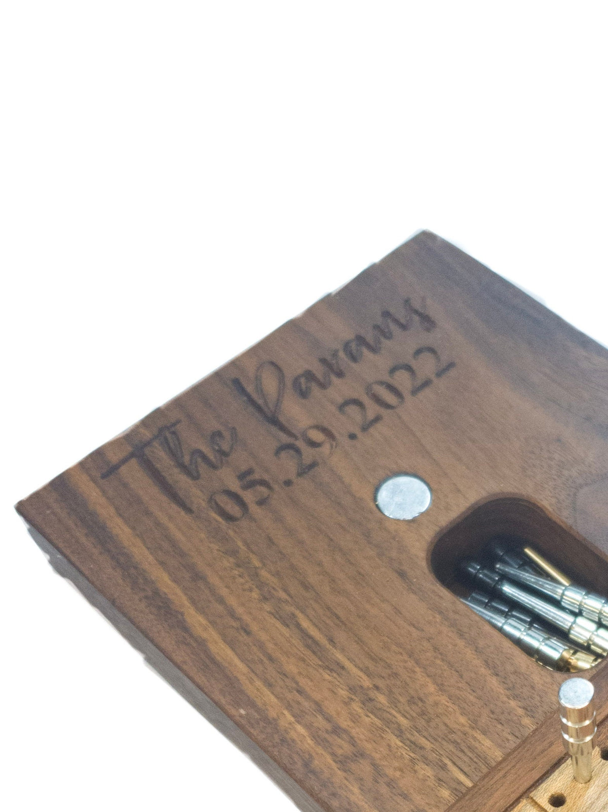 Bear & Mountain Inlay Cribbage Board | Wenge and Cherry Wood | Handmade Personalized Cribbage Gift