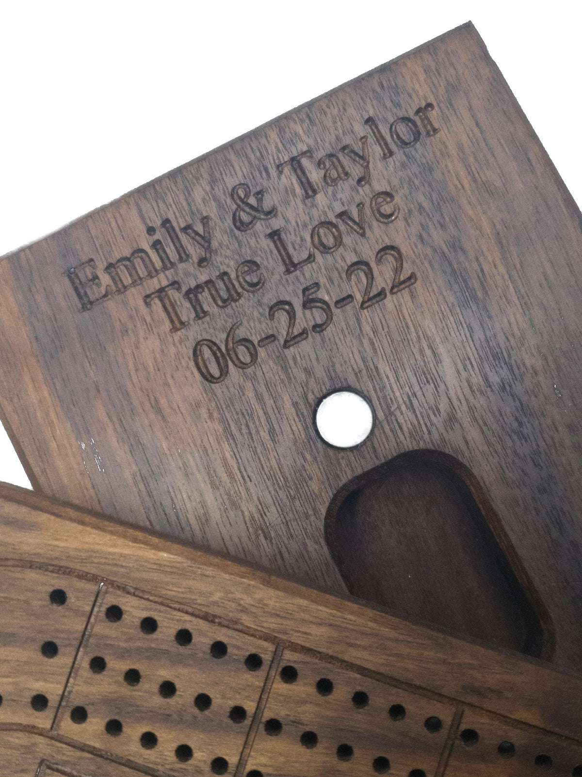 Recycled Skateboard Wood Inlay Cribbage Board | Handmade Wooden Game | Personalized Cribbage Gift