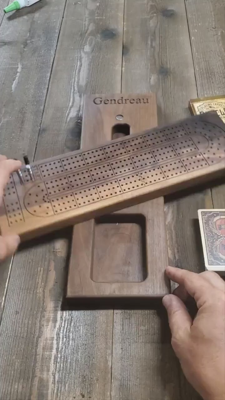 One-of-a-Kind Wenge & Zebrawood Checkered Cribbage Board | Handmade Wooden Game | Unique Gift