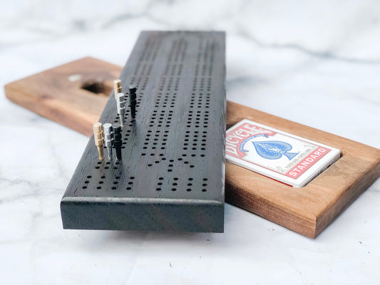 Wenge + Walnut Crib Board | Cribbage Board | Game | Wedding Retirement Birthday Housewarming Gift | Gift Game