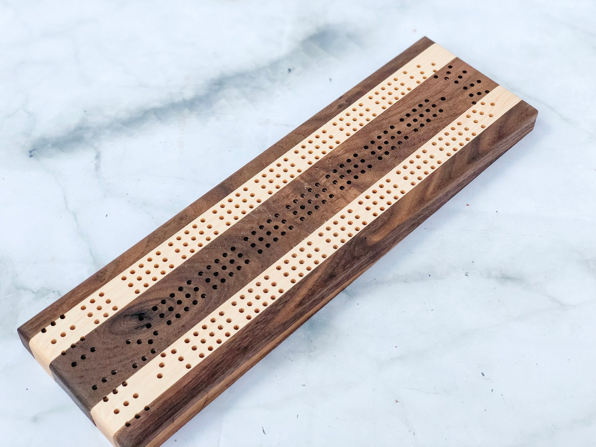 Personalized Cribbage board - Crib board with custom engraving - card and peg storage - Wood cribbage board - Gift