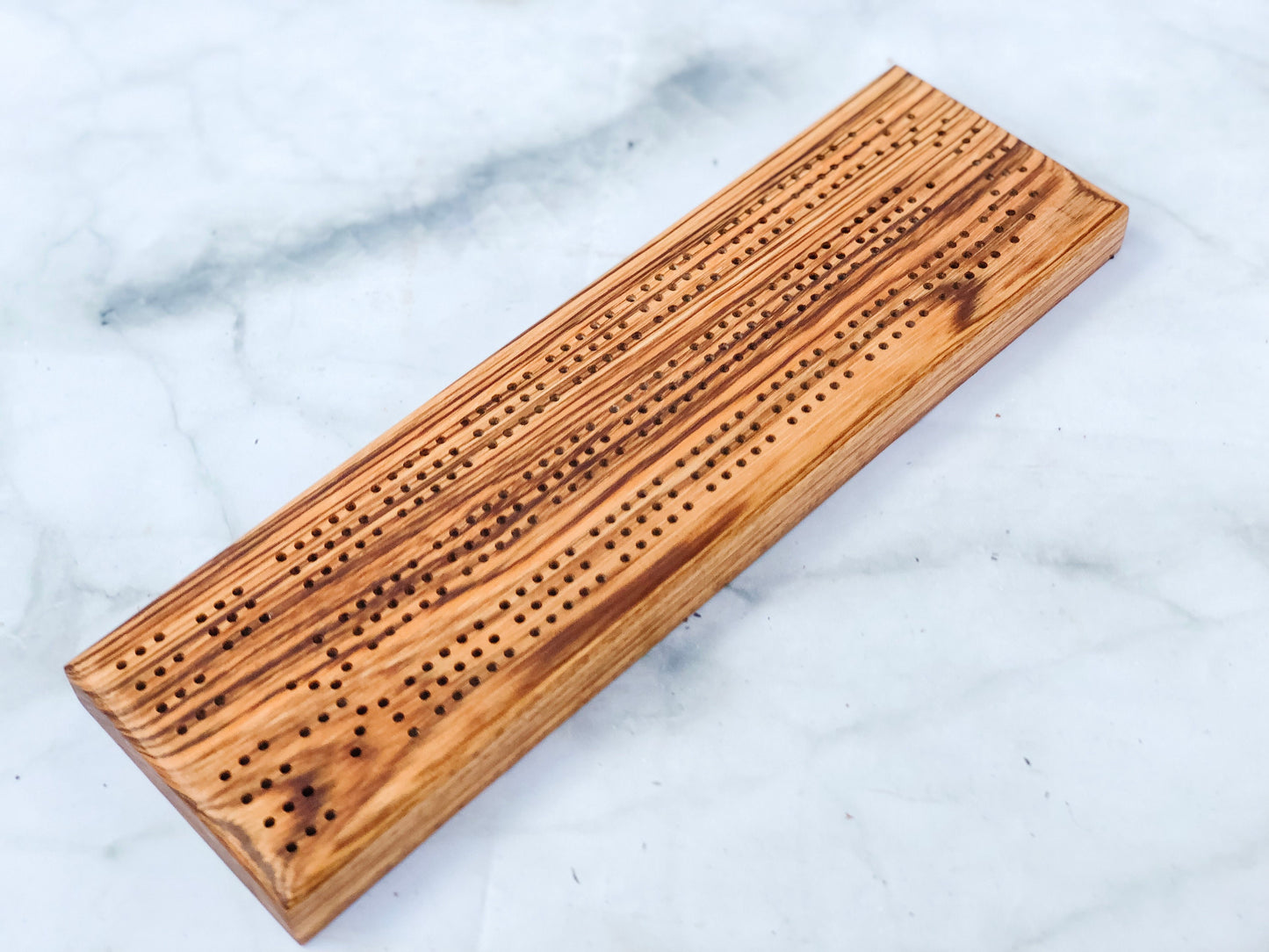 Zebrawood Cribbage Board |Crib Board| Card Game| Metal Pegs|Game|Handmade|Gift