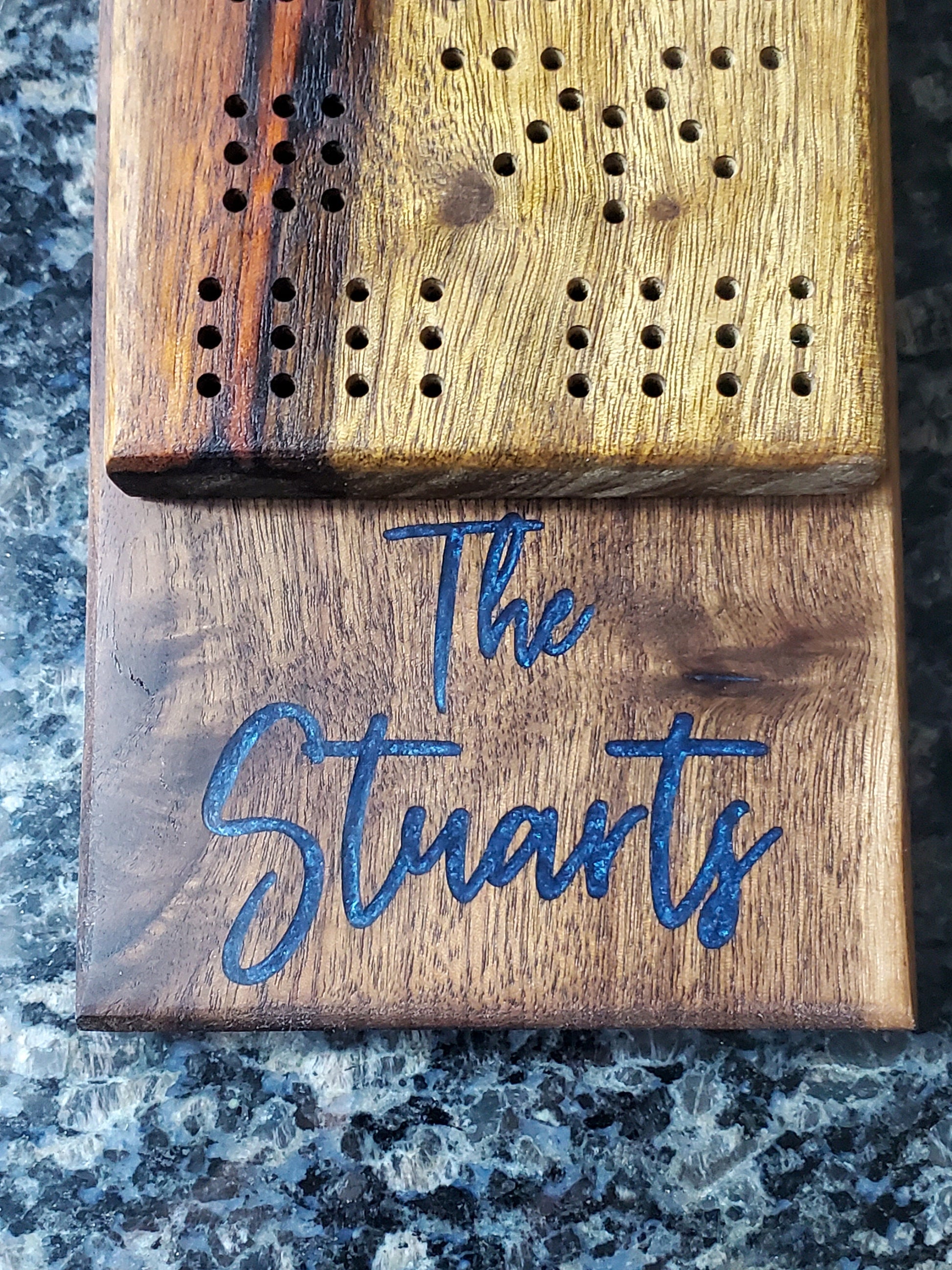 Personalized Cribbage board - Crib board with custom engraving - card and peg storage - Wood cribbage board - Gift