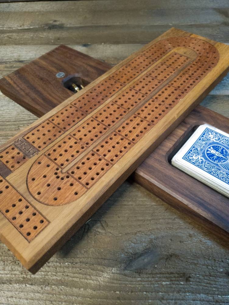 Cribbage board |Skunk lines |Card and Peg storage | Wedding Christmas Retirement Housewarming | Gift