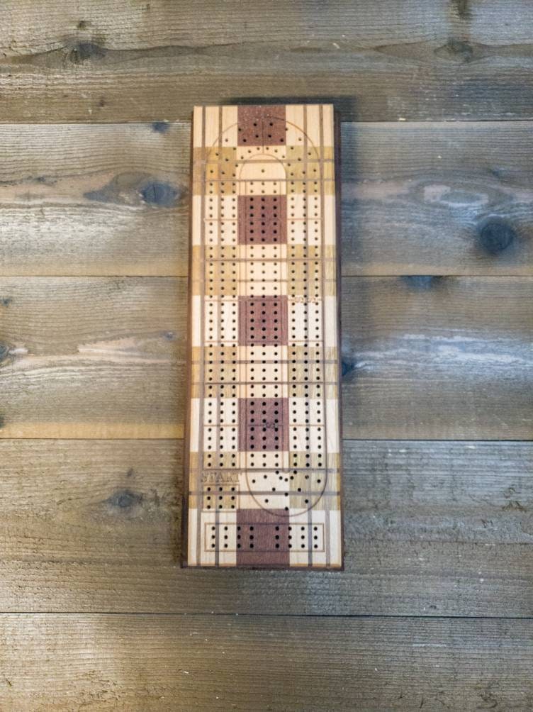 Cribbage board |Skunk lines |Card and Peg storage | Wedding Christmas Retirement Housewarming | Gift