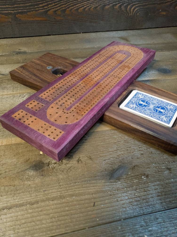 Cribbage board |Skunk lines |Card and Peg storage | Wedding Christmas Retirement Housewarming | Gift