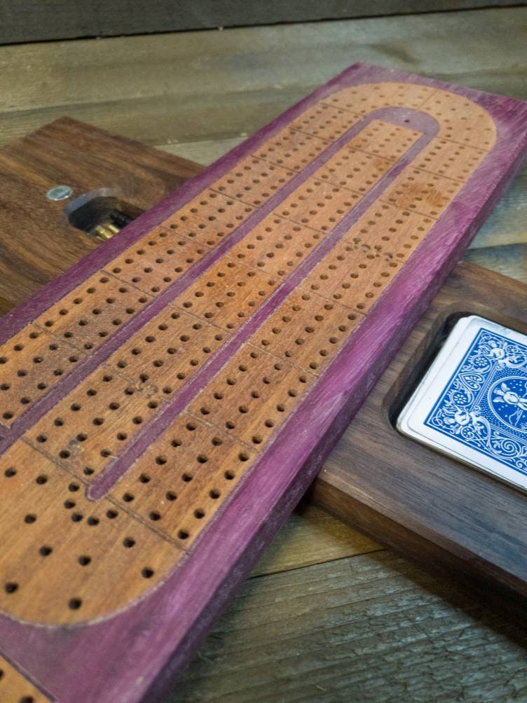 Cribbage board |Skunk lines |Card and Peg storage | Wedding Christmas Retirement Housewarming | Gift