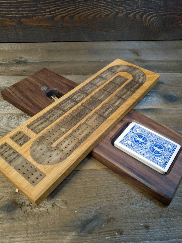 Cribbage board |Skunk lines |Card and Peg storage | Wedding Christmas Retirement Housewarming | Gift