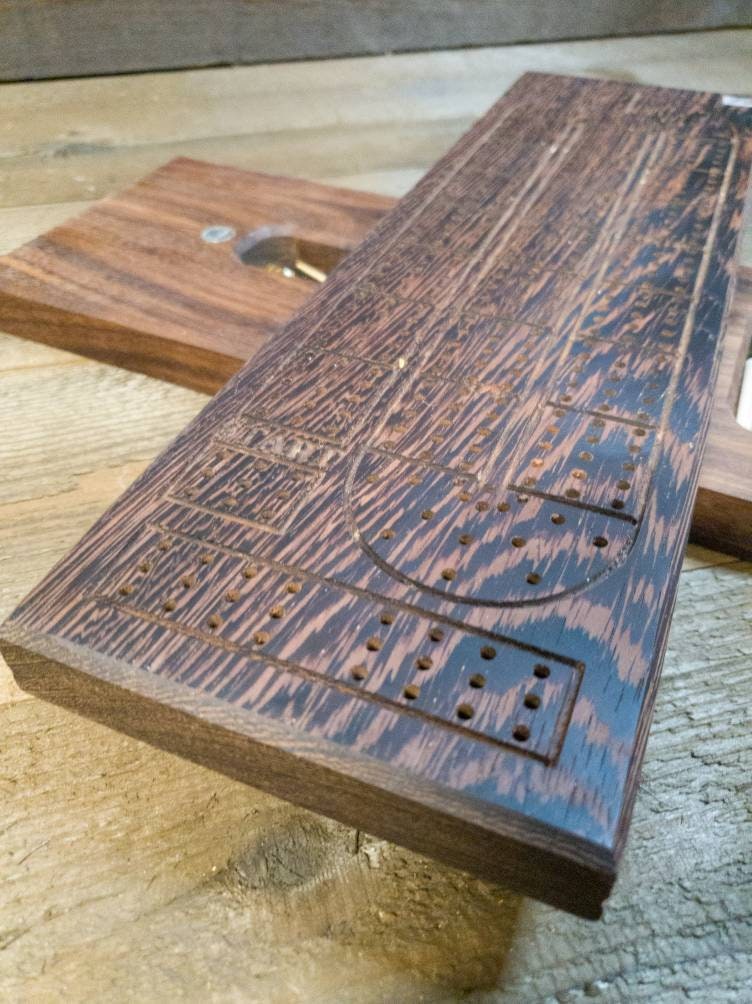 Cribbage board |Skunk lines |Card and Peg storage | Wedding Christmas Retirement Housewarming | Gift