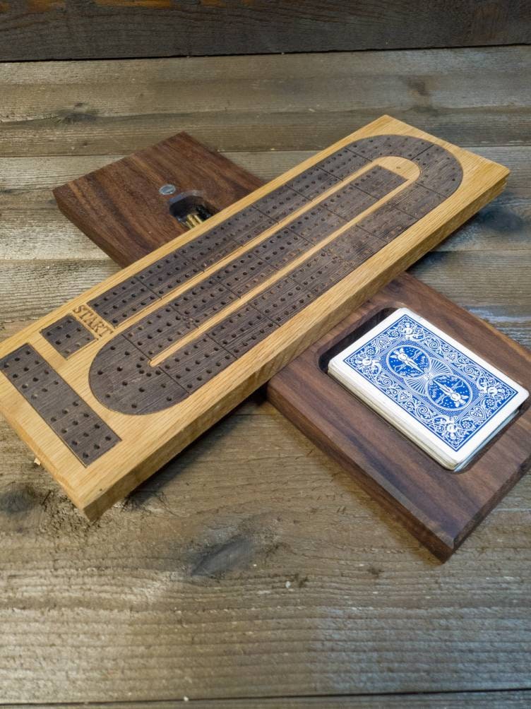 Cribbage board |Skunk lines |Card and Peg storage | Wedding Christmas Retirement Housewarming | Gift