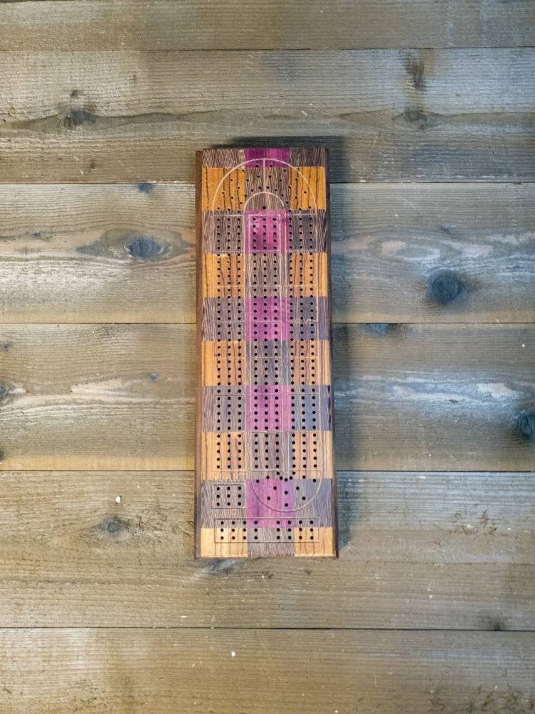 Cribbage board |Skunk lines |Card and Peg storage | Wedding Christmas Retirement Housewarming | Gift