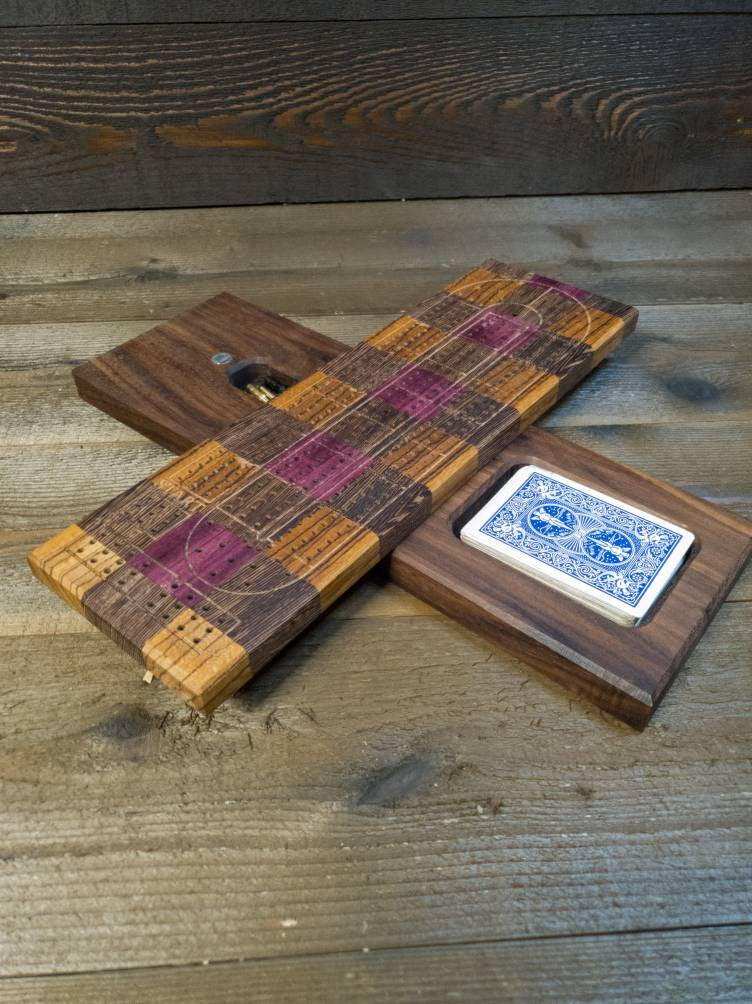 Cribbage board |Skunk lines |Card and Peg storage | Wedding Christmas Retirement Housewarming | Gift