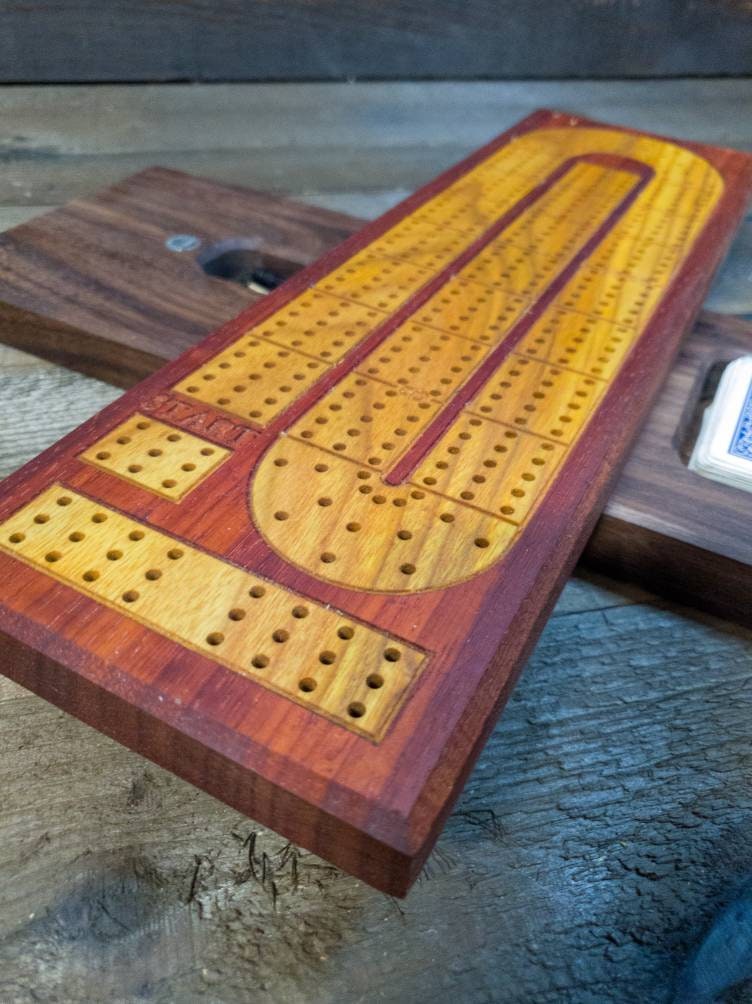 Cribbage board |Skunk lines |Card and Peg storage | Wedding Christmas Retirement Housewarming | Gift