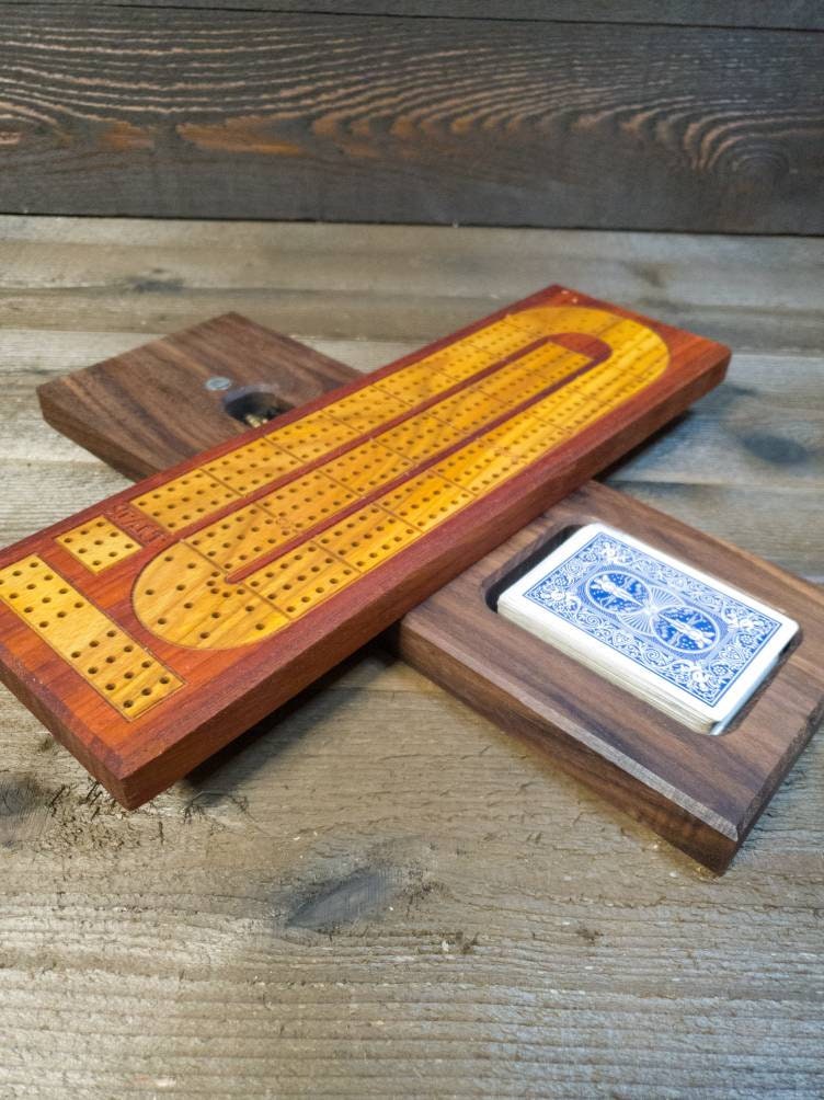 Cribbage board |Skunk lines |Card and Peg storage | Wedding Christmas Retirement Housewarming | Gift