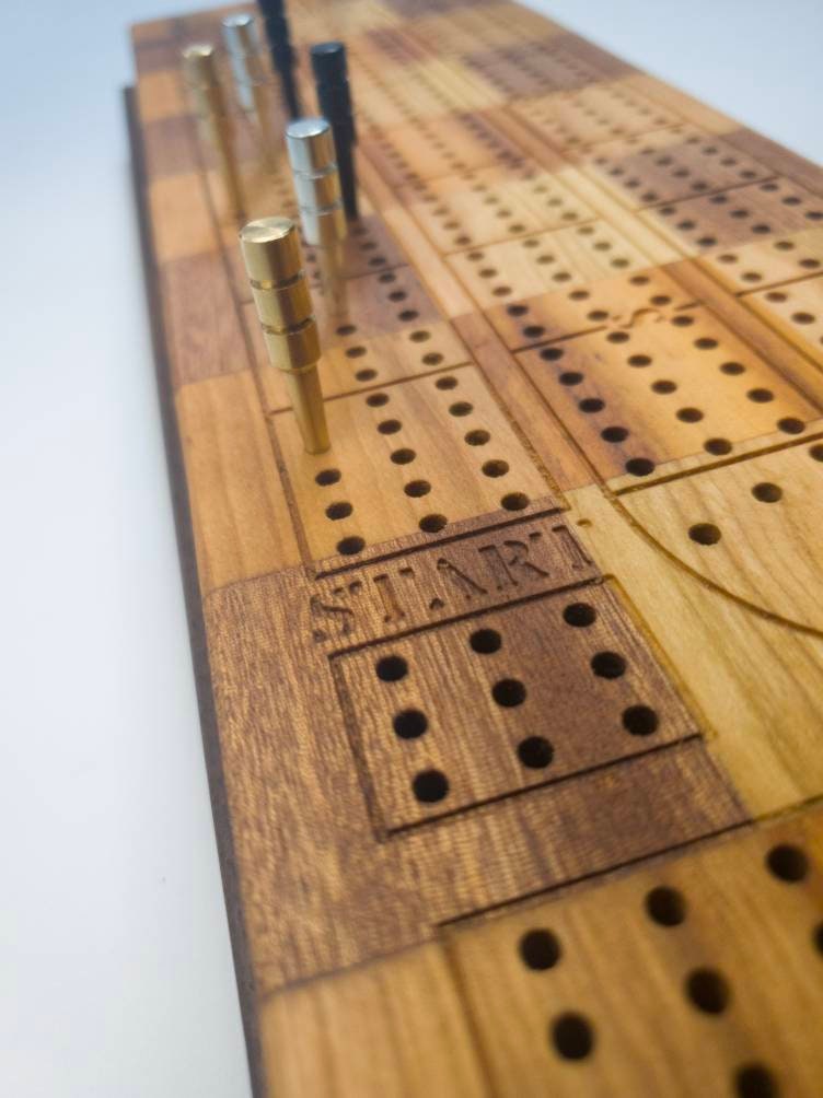 Cribbage board |Skunk lines |Card and Peg storage | Wedding Christmas Retirement Housewarming | Gift