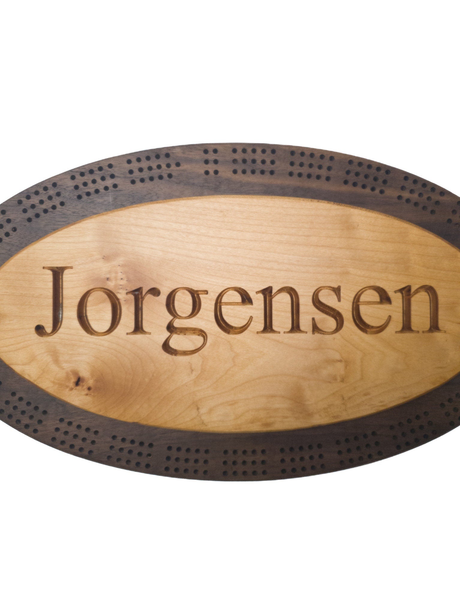 Personalized Oval Cribbage Board - Walnut Cribbage Board - Cribbage Board