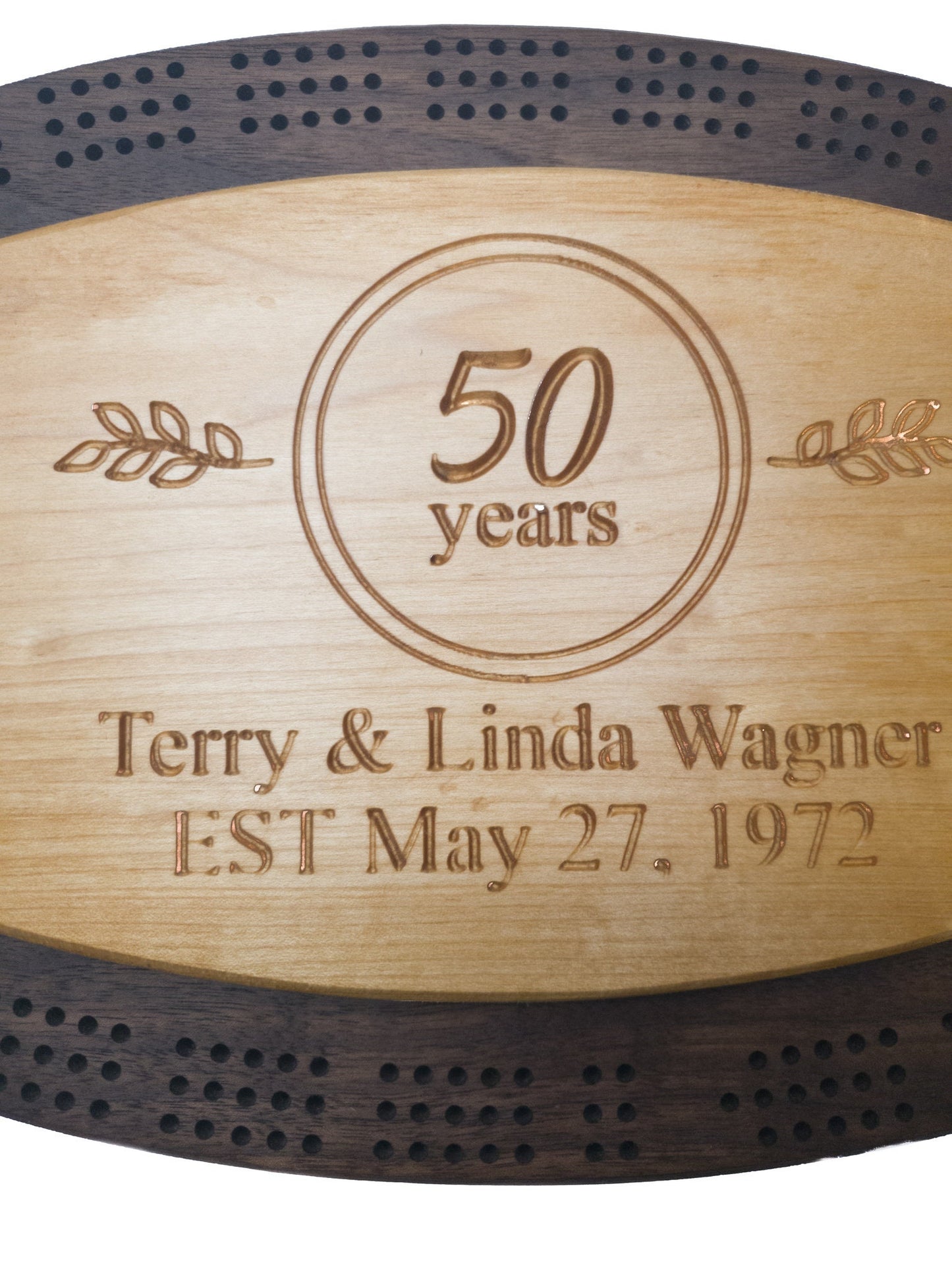 Personalized Oval Cribbage Board - Walnut Cribbage Board - Cribbage Board